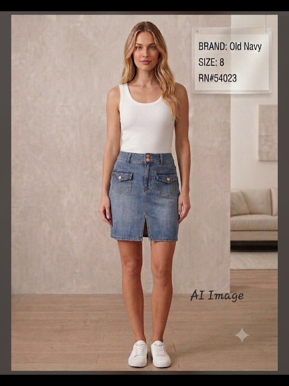 Old Navy Women's Blue Denim Pocket Skirt
